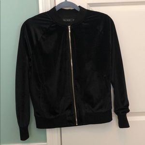 Velvet Bomber Zip Up Jacket